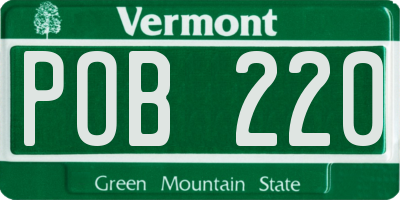 VT license plate POB220