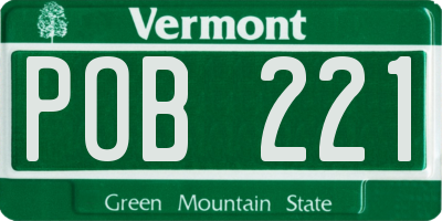 VT license plate POB221
