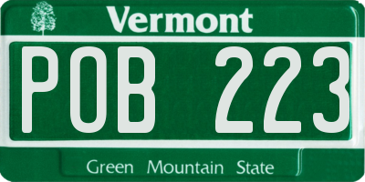 VT license plate POB223