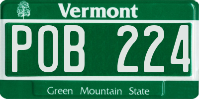 VT license plate POB224