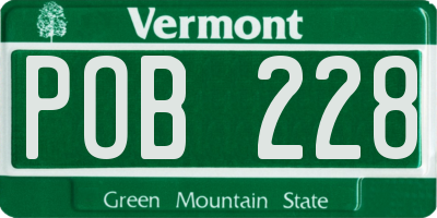 VT license plate POB228