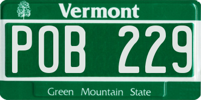 VT license plate POB229