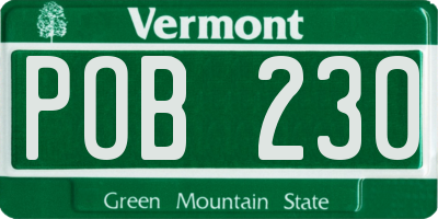 VT license plate POB230