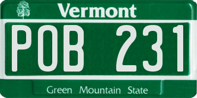 VT license plate POB231