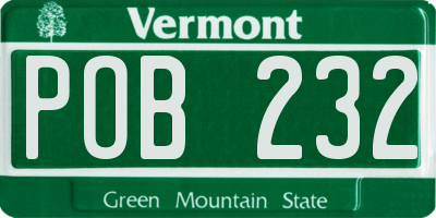 VT license plate POB232