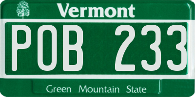 VT license plate POB233