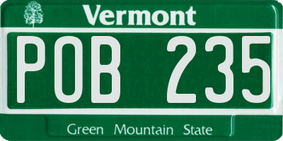 VT license plate POB235