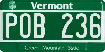 VT license plate POB236