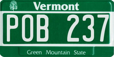 VT license plate POB237