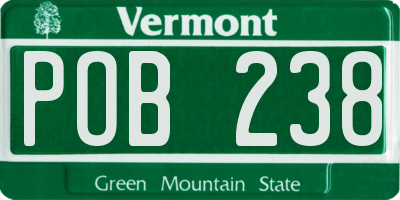 VT license plate POB238