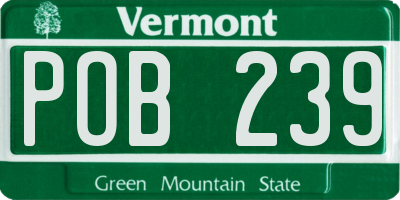 VT license plate POB239