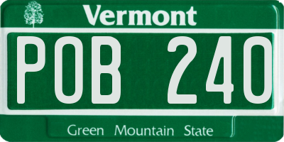 VT license plate POB240