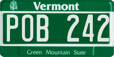 VT license plate POB242