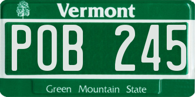 VT license plate POB245