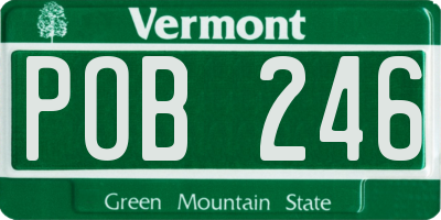 VT license plate POB246