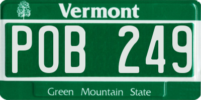 VT license plate POB249