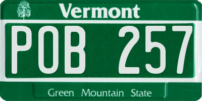 VT license plate POB257