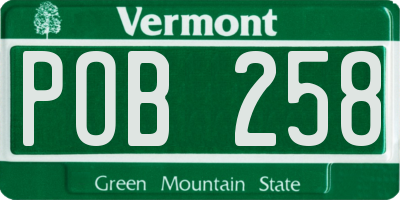 VT license plate POB258