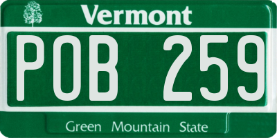 VT license plate POB259