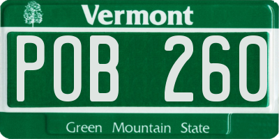 VT license plate POB260