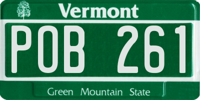 VT license plate POB261