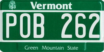 VT license plate POB262