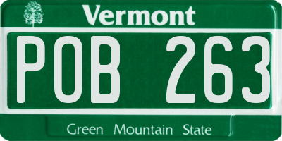 VT license plate POB263