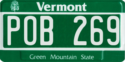 VT license plate POB269