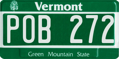 VT license plate POB272