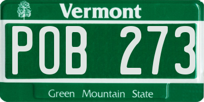 VT license plate POB273