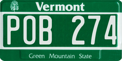 VT license plate POB274