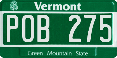 VT license plate POB275