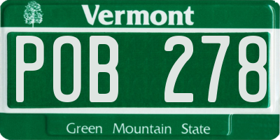 VT license plate POB278