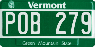 VT license plate POB279