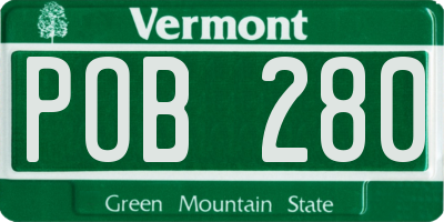VT license plate POB280