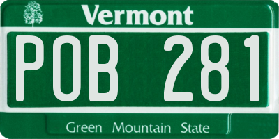 VT license plate POB281