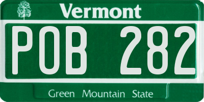 VT license plate POB282