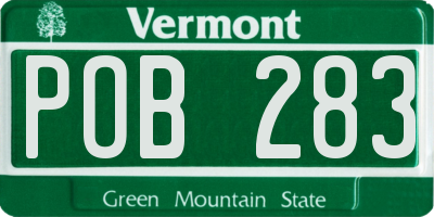 VT license plate POB283