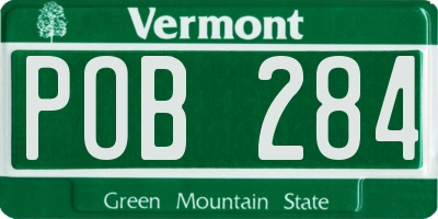 VT license plate POB284