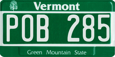 VT license plate POB285