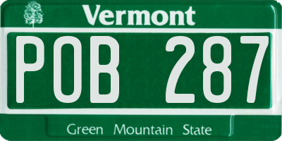 VT license plate POB287