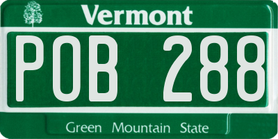 VT license plate POB288
