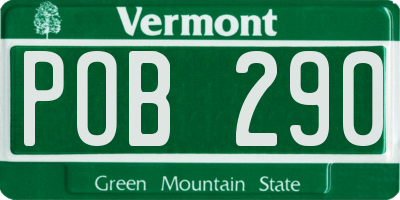 VT license plate POB290
