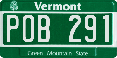 VT license plate POB291
