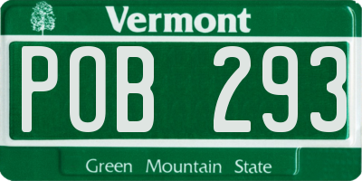 VT license plate POB293