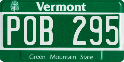 VT license plate POB295