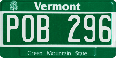 VT license plate POB296