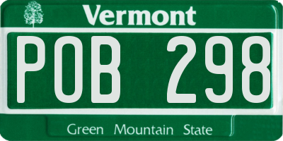 VT license plate POB298