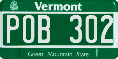 VT license plate POB302