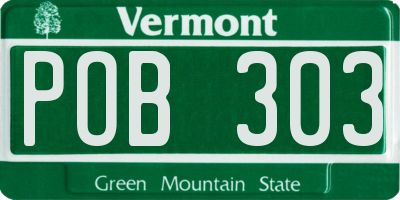 VT license plate POB303